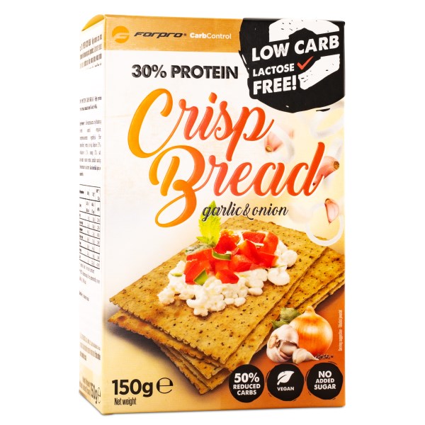 Forpro Carb Control Protein Crisp Bread 150 g Garlic & Onion