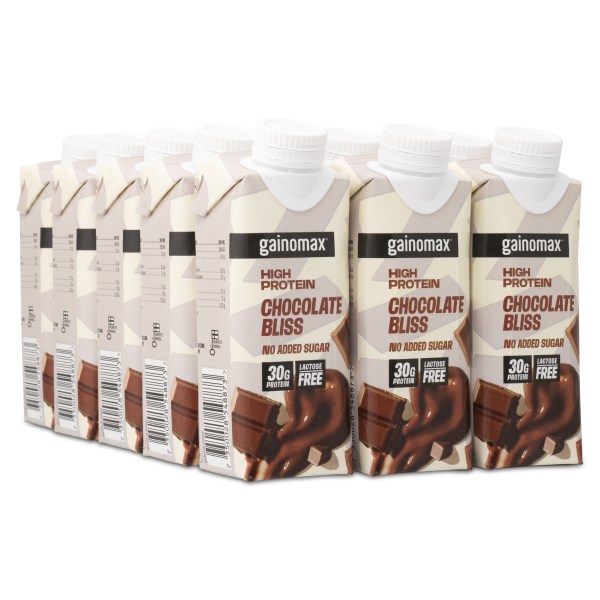 Gainomax High Protein Drink, Chocolate Bliss, 15-pack | Träningstillskott - Efter Träning - Färdiga proteinshakes | Gymkraft