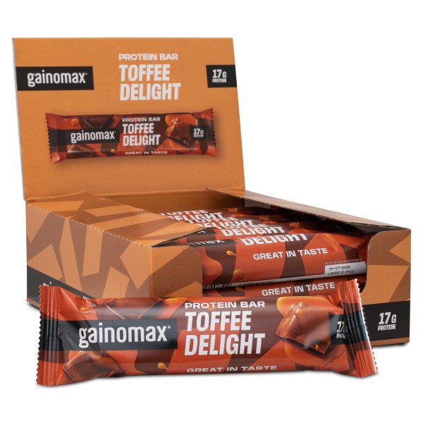 Gainomax Protein Bar, Toffee, 15-pack | Träningstillskott - Efter Träning - Proteinbars | Gymkraft
