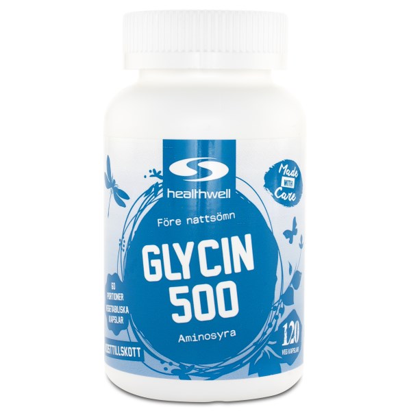 Healthwell Glycin 500 | Före sänggång I Svenskt Kosttillskott