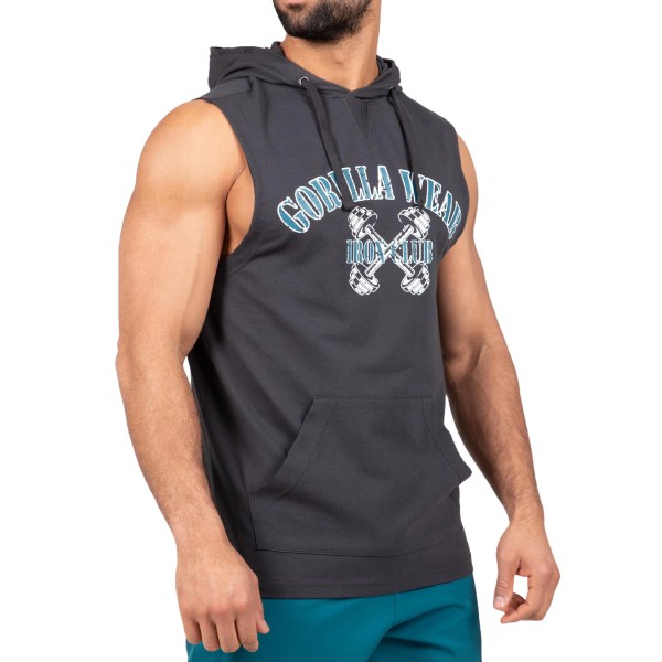 Gorilla Wear Chico S/L Hooded T-shirt, XL, Dark Grey