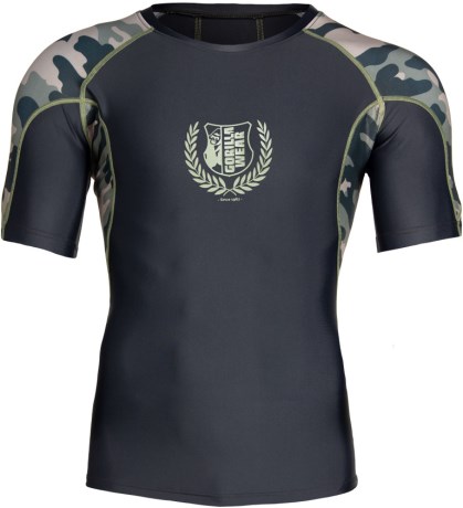 Miniatyrbild Gorilla Wear Cypress Rashguard Short Sleeve, S, Black/Grey Camo