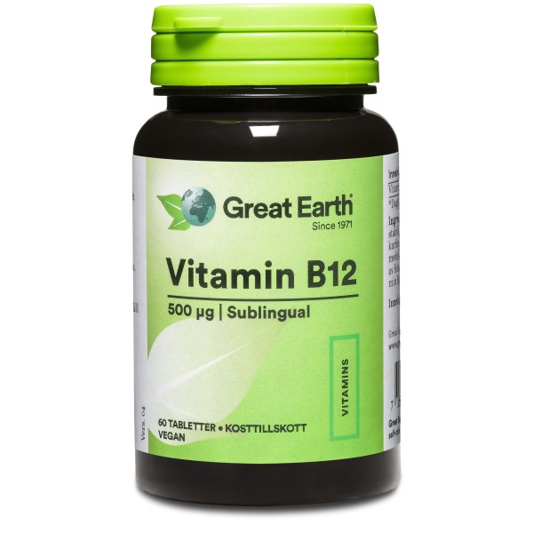 Köp Great Earth Vitamin B12 hos Svenskt Kosttillskott. Snabbt & fraktfritt!