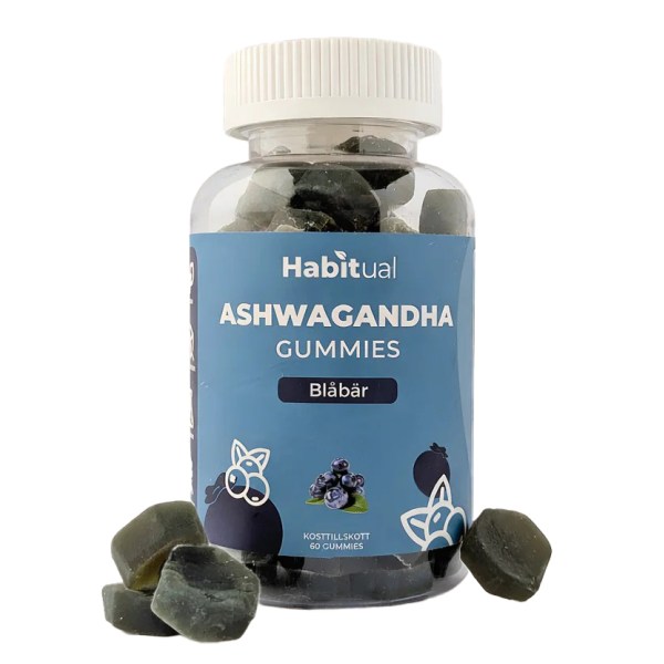 Habitual Ashwagandha Gummies, Blåbär, 60 Gummies | Hälsa | Gymkraft