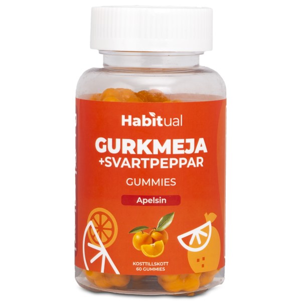 Habitual Gurkmeja Gummies + Svartpeppar, Apelsin, 60 Gummies | Hälsa - Led & Muskelbesvär - Ledtillskott | Gymkraft