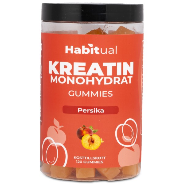 Habitual Kreatin Gummies, Persika, 120 Gummies | Träningstillskott - Före Träning - Kreatin | Gymkraft