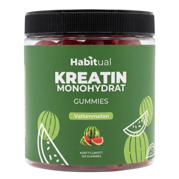 Habitual Kreatin Gummies, Vattenmelon, 120 Gummies | Träningstillskott - Före Träning - Kreatin | Gymkraft