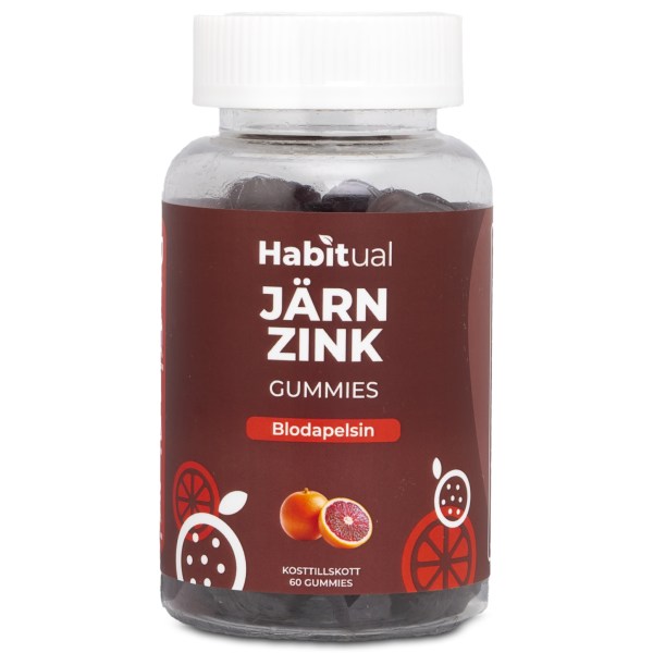 Habitual Zink + Järn Gummies, Blodapelsin, 60 Gummies | Vitamin & Mineraltillskott - Mineraler - Zinktillskott | Gymkraft
