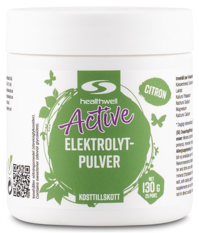 Miniatyrbild Healthwell Active Elektrolytpulver, Citron, 130 g