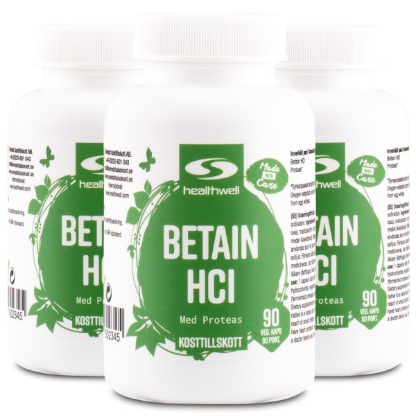 Healthwell Betain HCL, 270 kaps