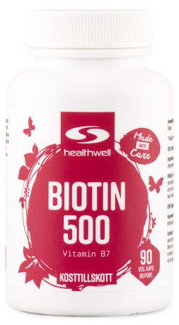 Miniatyrbild Healthwell Biotin 500, 90 kaps