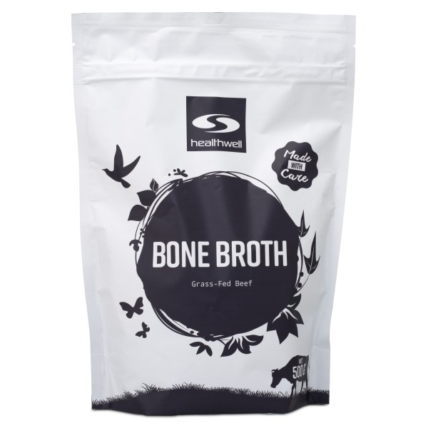 Healthwell Bone Broth Grass Fed, Naturell, 500 g | Livsmedel - Till Skafferiet - Benbuljong | Gymkraft