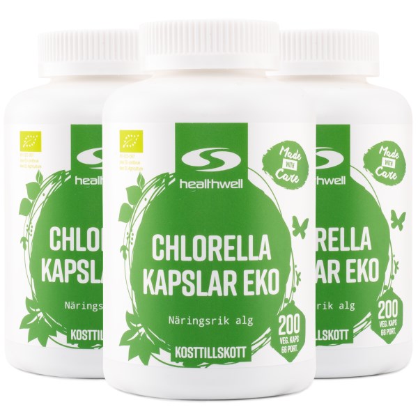 Healthwell Chlorella Kapslar EKO, 600 kaps