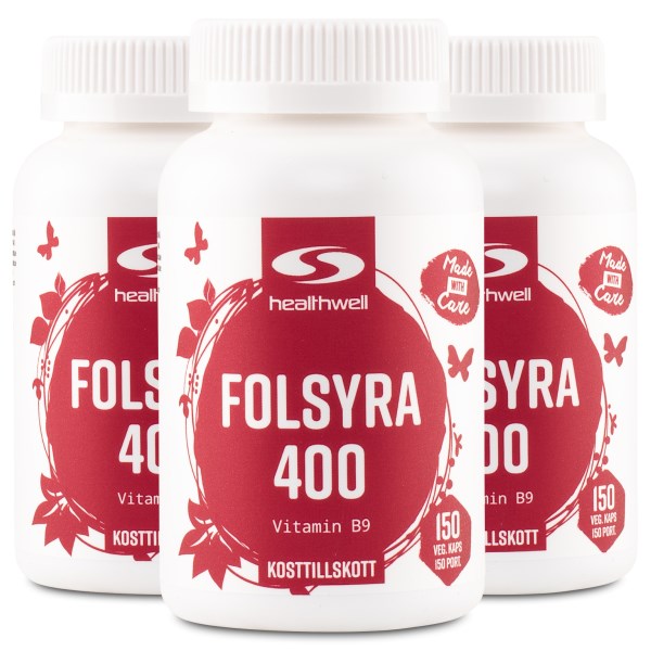 Healthwell Folsyra 400, 450 kaps