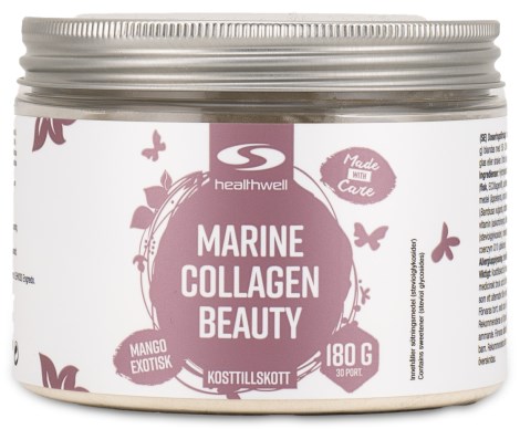 Miniatyrbild Healthwell Marine Collagen Beauty, Mango Exotisk, 180 g
