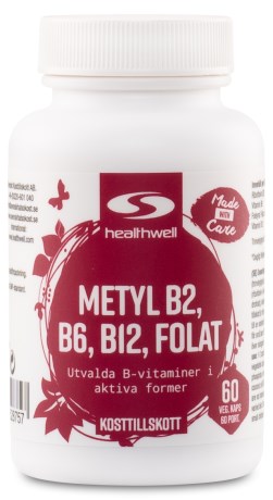 Miniatyrbild Healthwell Metyl B2, B6, B12, Folat, 60 kaps