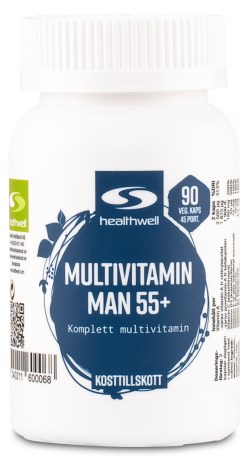 Miniatyrbild Healthwell Multivitamin Man 55+, 90 kaps