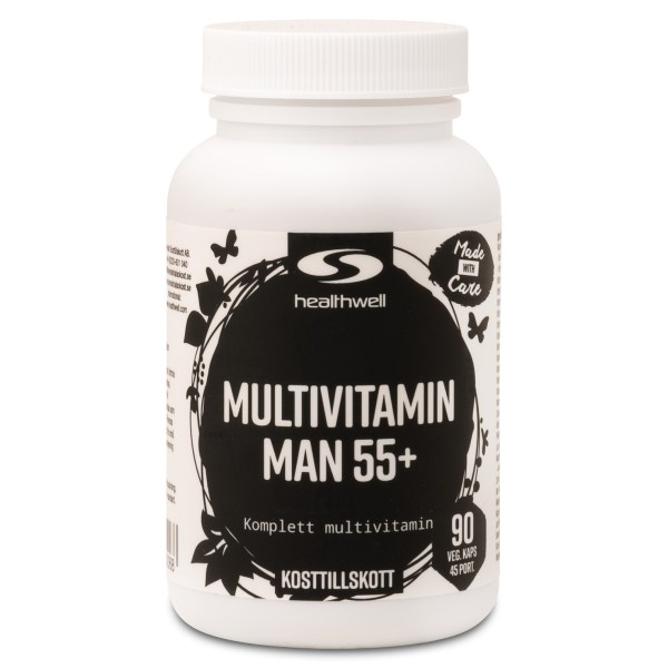 Healthwell Multivitamin Man 55+, 90 kaps | Hälsa - Kosttillskott för Honom | Gymkraft