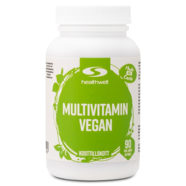 Healthwell Multivitamin Vegan, 90 kaps | Vitamin & Mineraltillskott - Vitaminer - Multivitamin | Gymkraft