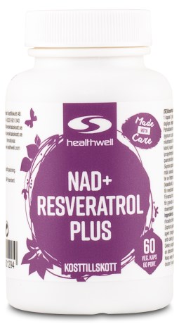Miniatyrbild Healthwell NAD+ Resveratrol Plus, 60 kaps