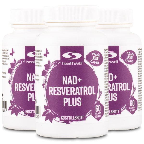 Healthwell NAD+ Resveratrol Plus, 180 kaps