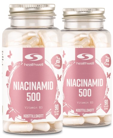 Miniatyrbild Healthwell Niacinamid 500, 180 kaps