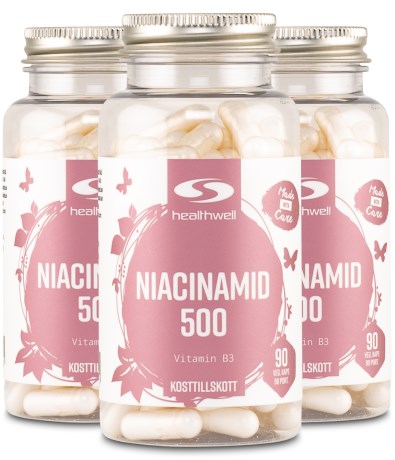 Miniatyrbild Healthwell Niacinamid 500, 270 kaps