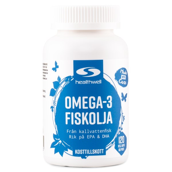 Healthwell Omega-3 Fiskolja, 120 kaps | Health & Beauty//Health Care//Fitness & Nutrition//Vitamins & Supplements | Gymkraft