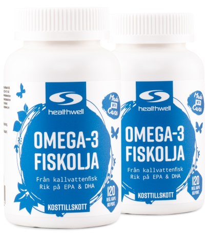 Miniatyrbild Healthwell Omega-3 Fiskolja, 240 kaps