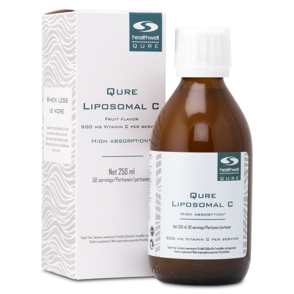 Healthwell QURE Liposomal C, Fruktsmak, 250 ml | Vitamin & Mineraltillskott - Vitaminer - C-vitamin | Gymkraft