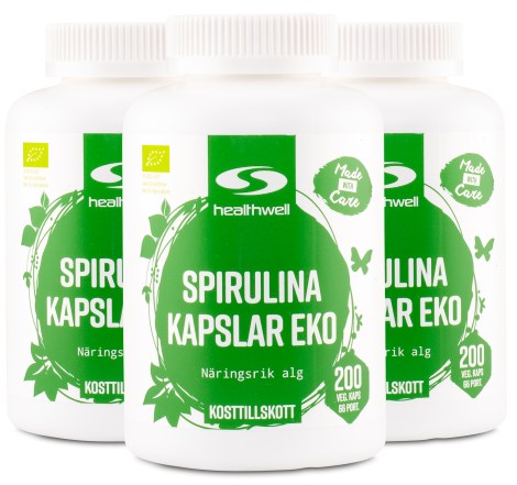 Miniatyrbild Healthwell Spirulina Kapslar EKO, 600 kaps
