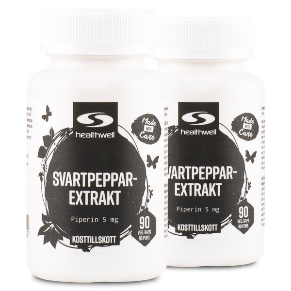 Healthwell Svartpeppar Extrakt, 180 kaps