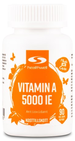 Miniatyrbild Healthwell Vitamin A 5000 IE, 90 kaps