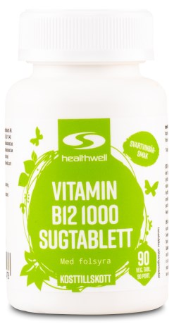 Miniatyrbild Healthwell Vitamin B12 1000 Sugtabletter, 90 tabl