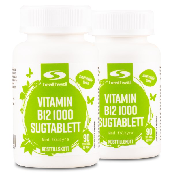 Healthwell Vitamin B12 1000 Sugtabletter, 180 tabl