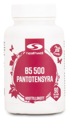 Miniatyrbild Healthwell Vitamin B5 500 Pantotensyra, 90 kaps