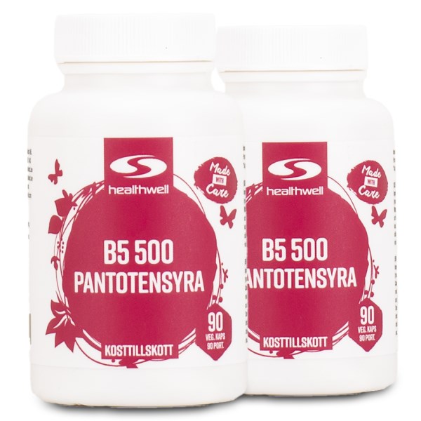 Healthwell Vitamin B5 500 Pantotensyra, 180 kaps