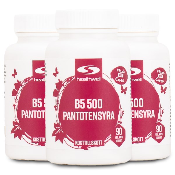 Healthwell Vitamin B5 500 Pantotensyra, 270 kaps