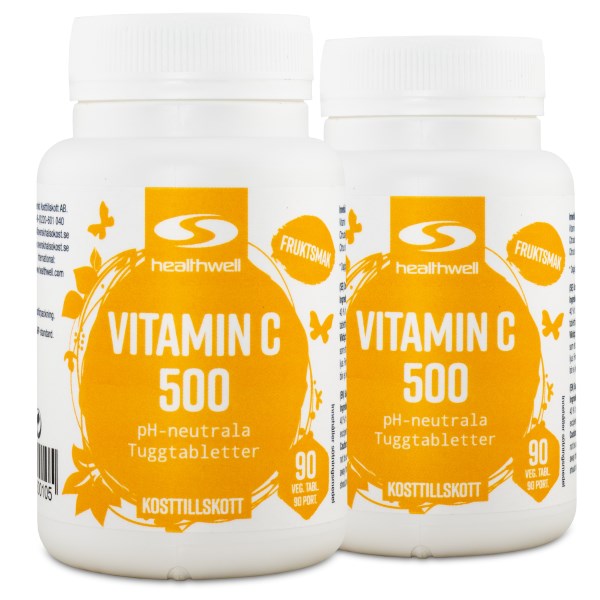 Healthwell Vitamin C 500 Tuggtabletter, 180 tuggtabl