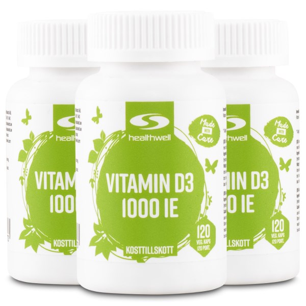 Healthwell Vitamin D3 1000 IE, 360 kaps