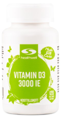 Miniatyrbild Healthwell Vitamin D3 3000 IE, 120 kaps