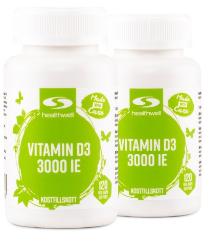 Miniatyrbild Healthwell Vitamin D3 3000 IE, 240 kaps