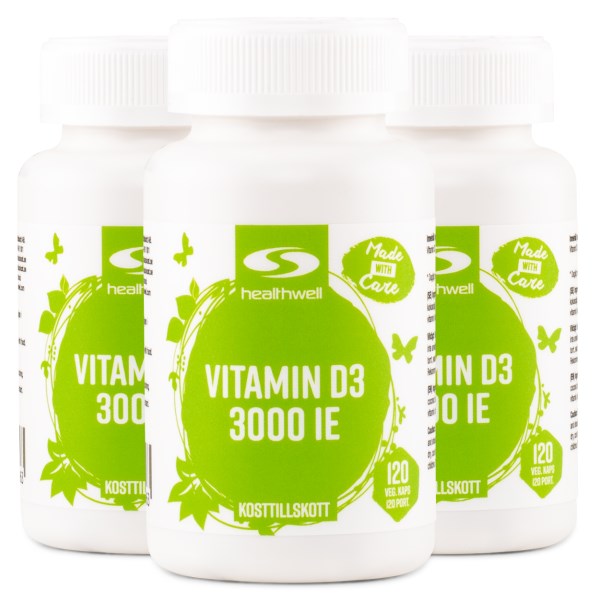 Healthwell Vitamin D3 3000 IE, 360 kaps