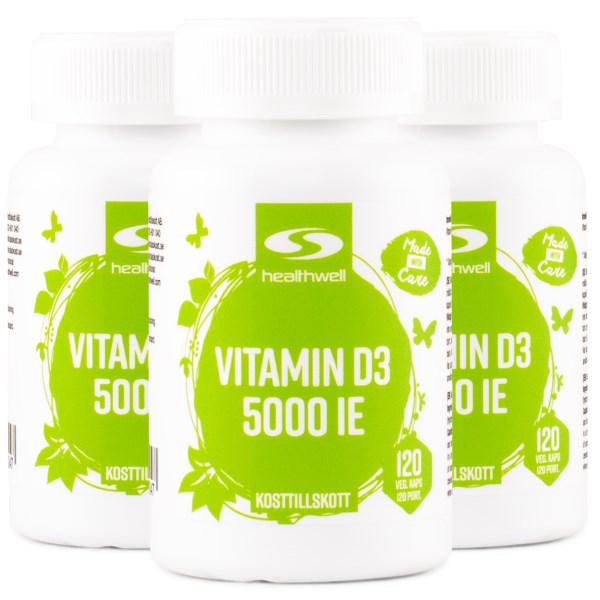 Healthwell Vitamin D3 5000 IE, 360 kaps