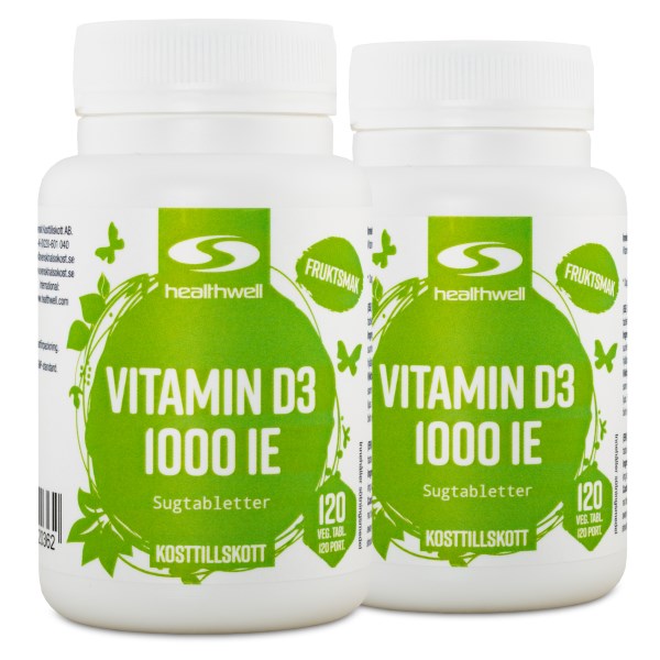 Healthwell Vitamin D3 1000 IE Sugtabletter, 240 tabl