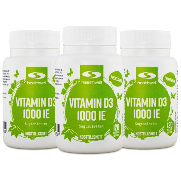 Healthwell Vitamin D3 1000 IE Sugtabletter, 360 tabl