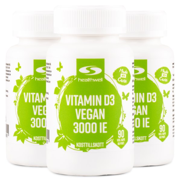 Healthwell Vitamin D3 Vegan 3000 IE, 270 kaps