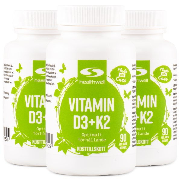 Healthwell Vitamin D3+K2, 270 kaps