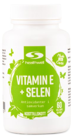 Miniatyrbild Healthwell Vitamin E+Selen, 60 kaps