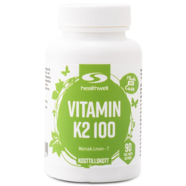 Healthwell Vitamin K2 100, 90 kaps | Vitamin & Mineraltillskott - Vitaminer - K-vitamin | Gymkraft